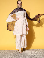 Thumbnail for HERE&NOW Women Ethnic Motifs Polyester Print Parade Kurta Set - Distacart