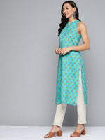 Thumbnail for HERE&NOW Ethnic Motifs Printed Straight Kurta - Distacart
