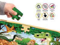 Thumbnail for Webby Dinosaurs in Jungle Wooden Jigsaw Puzzle-40 Pcs - Distacart