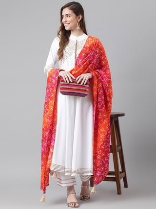 Khushal K Women White Yoke Design Gotta Patti Kurta with Palazzos & Dupatta - Distacart