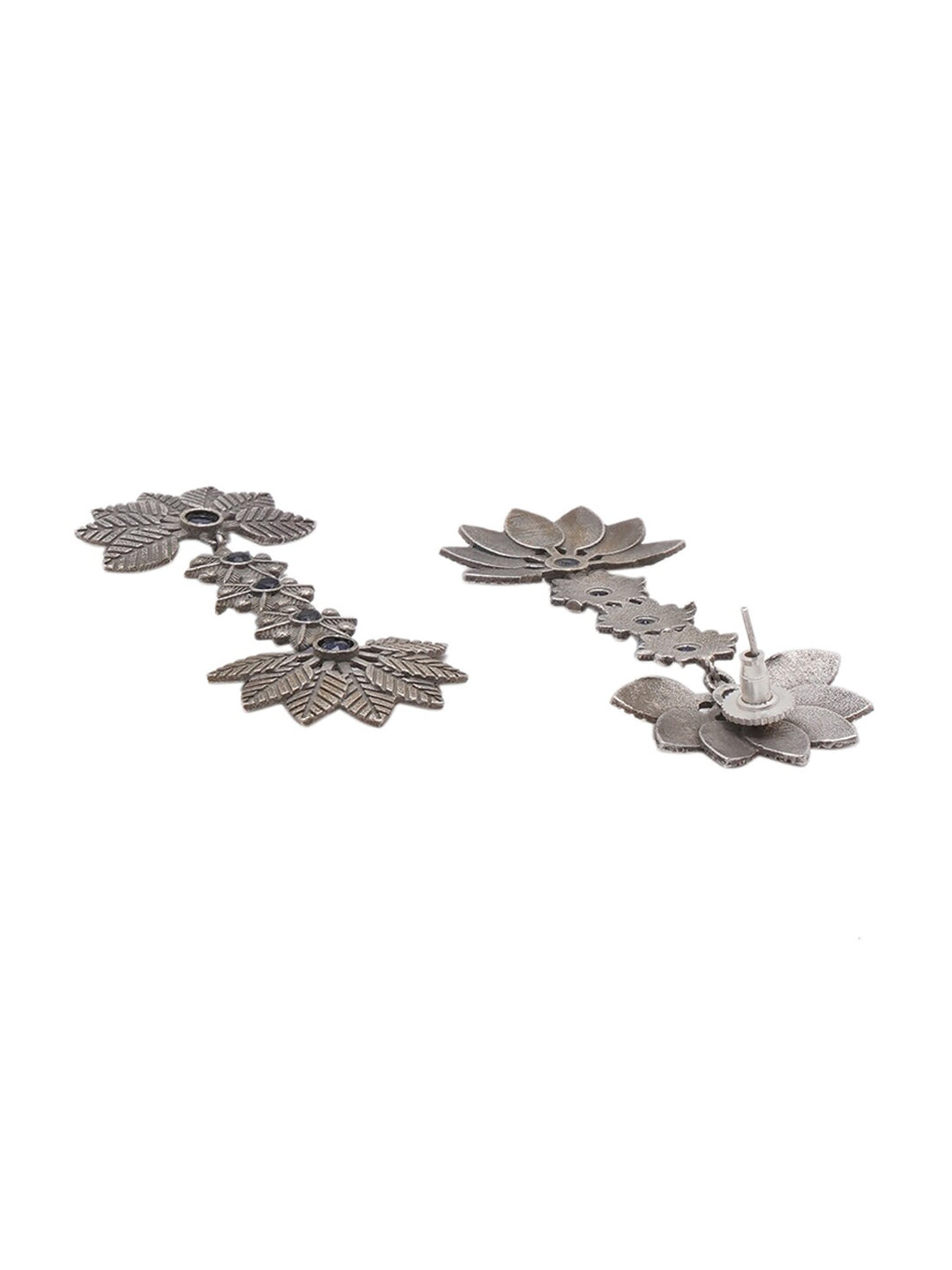 Shoshaa Silver-Toned Contemporary Drop Earrings - Distacart