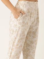 Thumbnail for HERE&NOW Women Maroon Ethnic Printed Kurta with Trousers & With Dupatta - Distacart