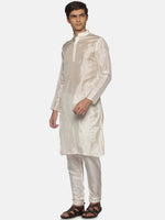 Thumbnail for Sethukrishna Men Cream-Coloured Kurta with Pyjamas - Distacart