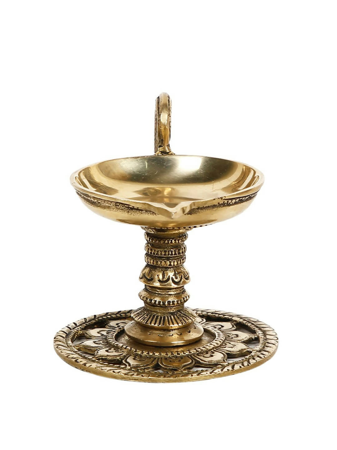 CraftVatika Gold-Toned Handmade Oil Lamp Showpiece - Distacart