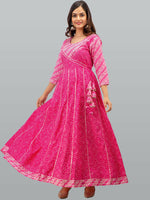 Thumbnail for Kalini Women Pink Ethnic Motifs Print Anarkali Kurta - Distacart