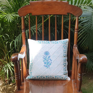 The Decor Nook Blue Dahlia Print Cushion Cover online