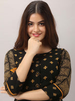 Thumbnail for Kalini Black Ethnic Motifs Thread Work Kurta - Distacart