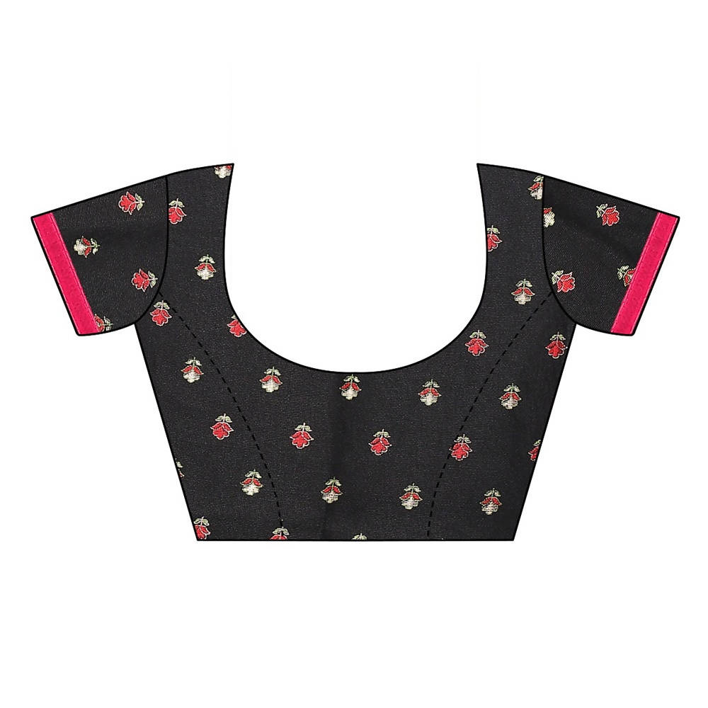 Vamika Black Jute Silk Mirror Work Saree