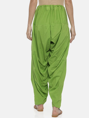 Souchii Lime Green Solid Loose-Fit Patiala - Distacart