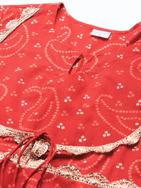 Thumbnail for Anayna Women Maroon & Beige Bandhani Printed Kurta with Salwar - Distacart