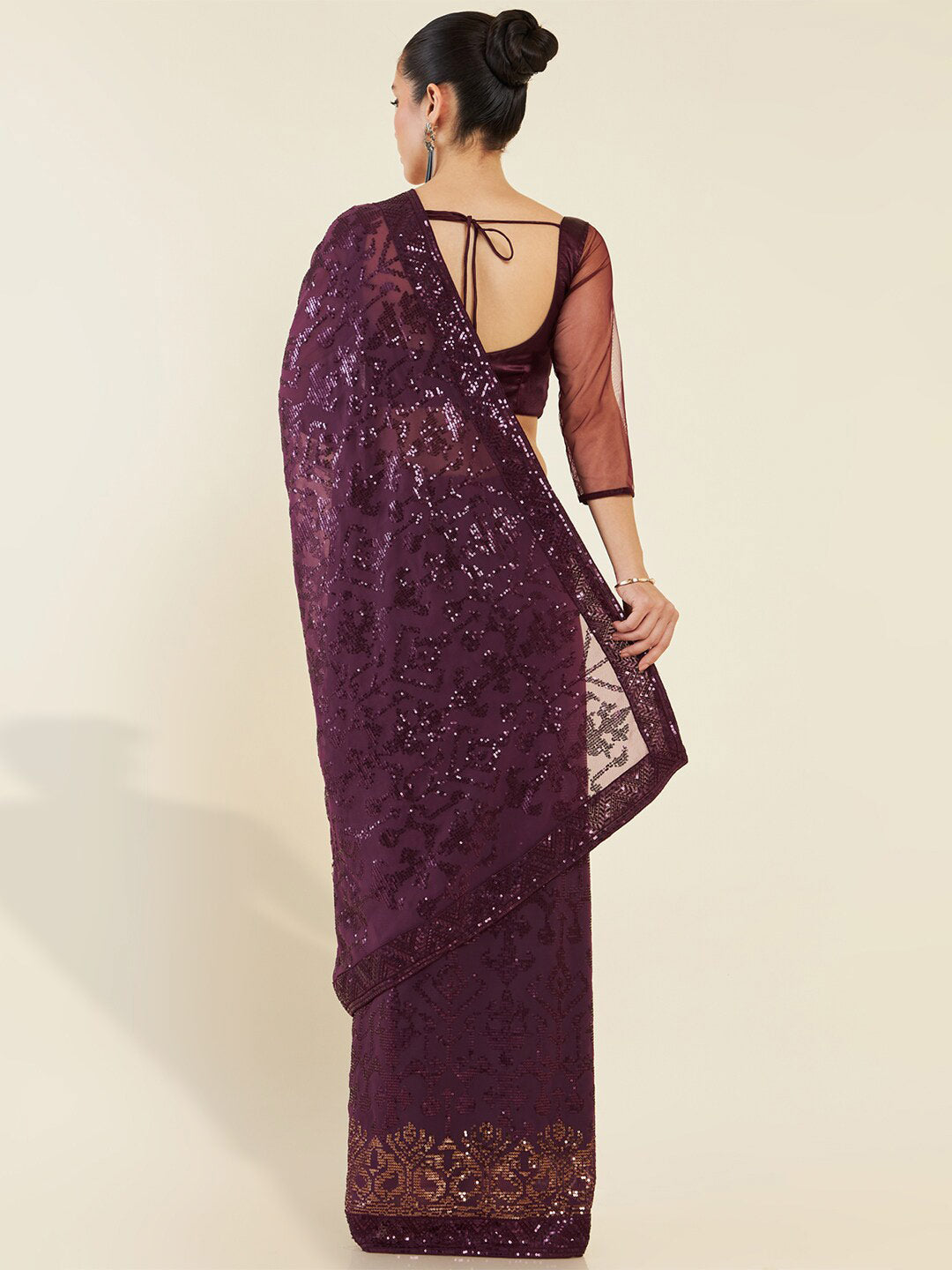 Soch Sequinned Embellished Saree - Distacart