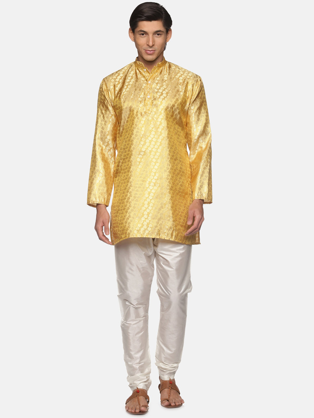 Sethukrishna Gold-Toned Kurta with Pyjamas For Men - Distacart