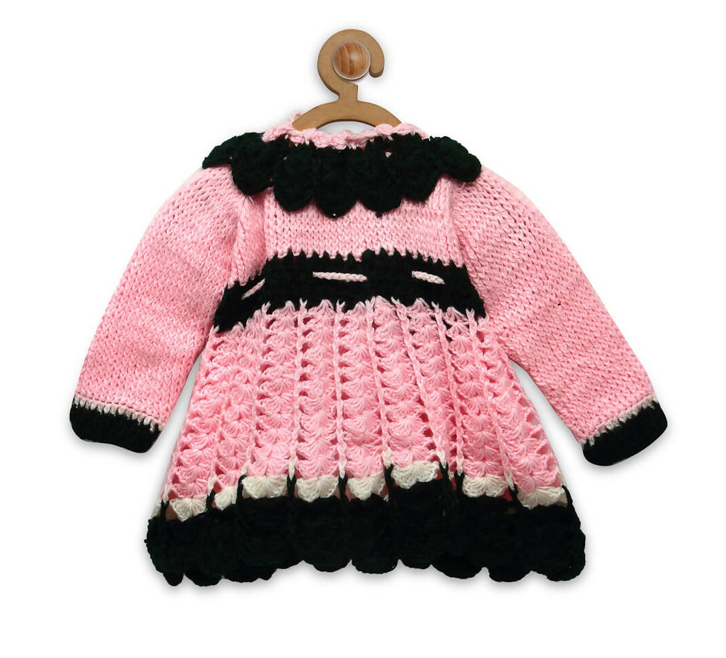 Chutput Kids Pink Ice Kitty Design Solid Pullover Sweater - Distacart