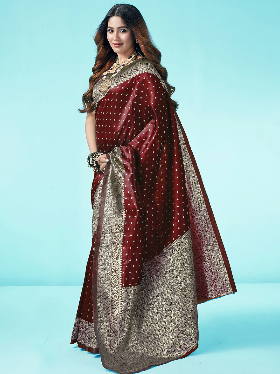 Kalini Ethnic Motifs Zari Art Silk Banarasi Saree - Distacart