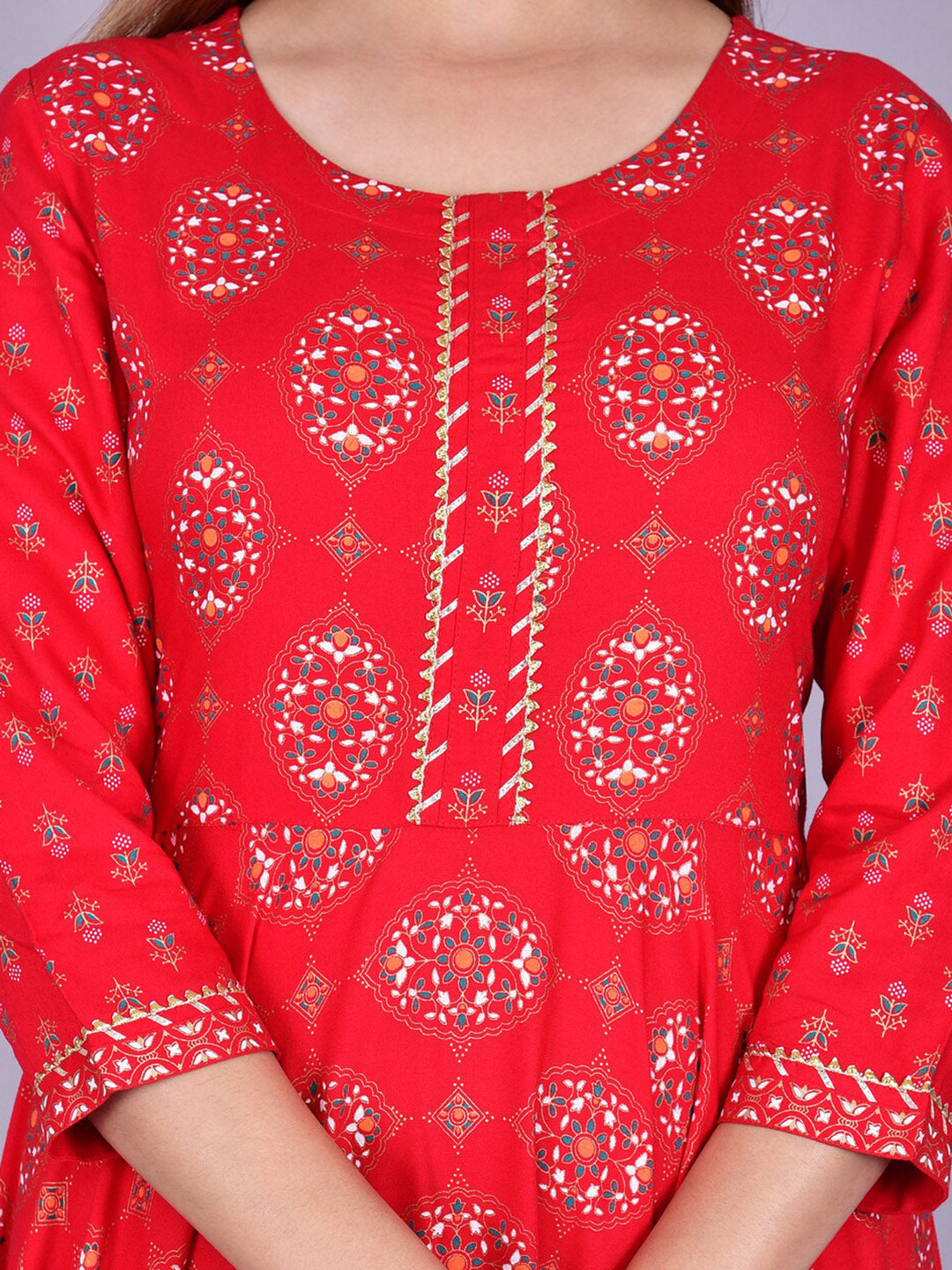 Kalini Women Red Printed Anarkali Kurta - Distacart