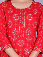 Thumbnail for Kalini Women Red Printed Anarkali Kurta - Distacart