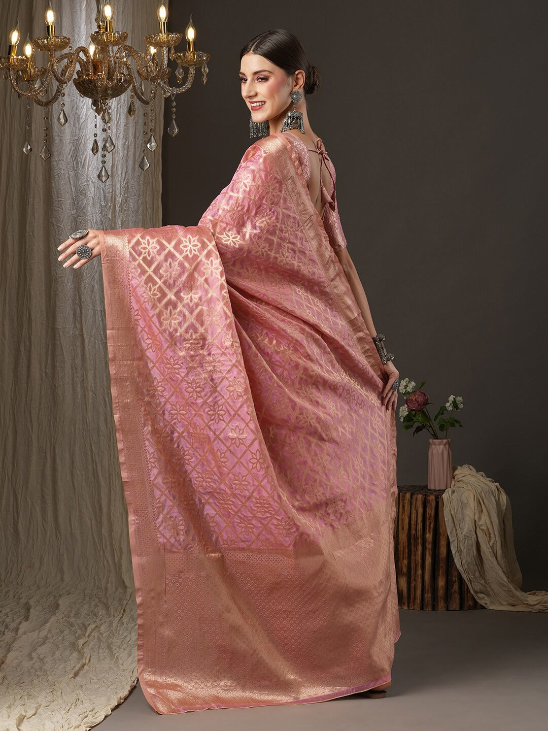 Saree Mall Ethnic Motifs Woven Design Zari Banarasi Traditional Sarees - Distacart