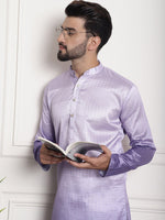 Thumbnail for Sojanya Woven Design Mandarin Collar Silk Cotton Kurta - Distacart
