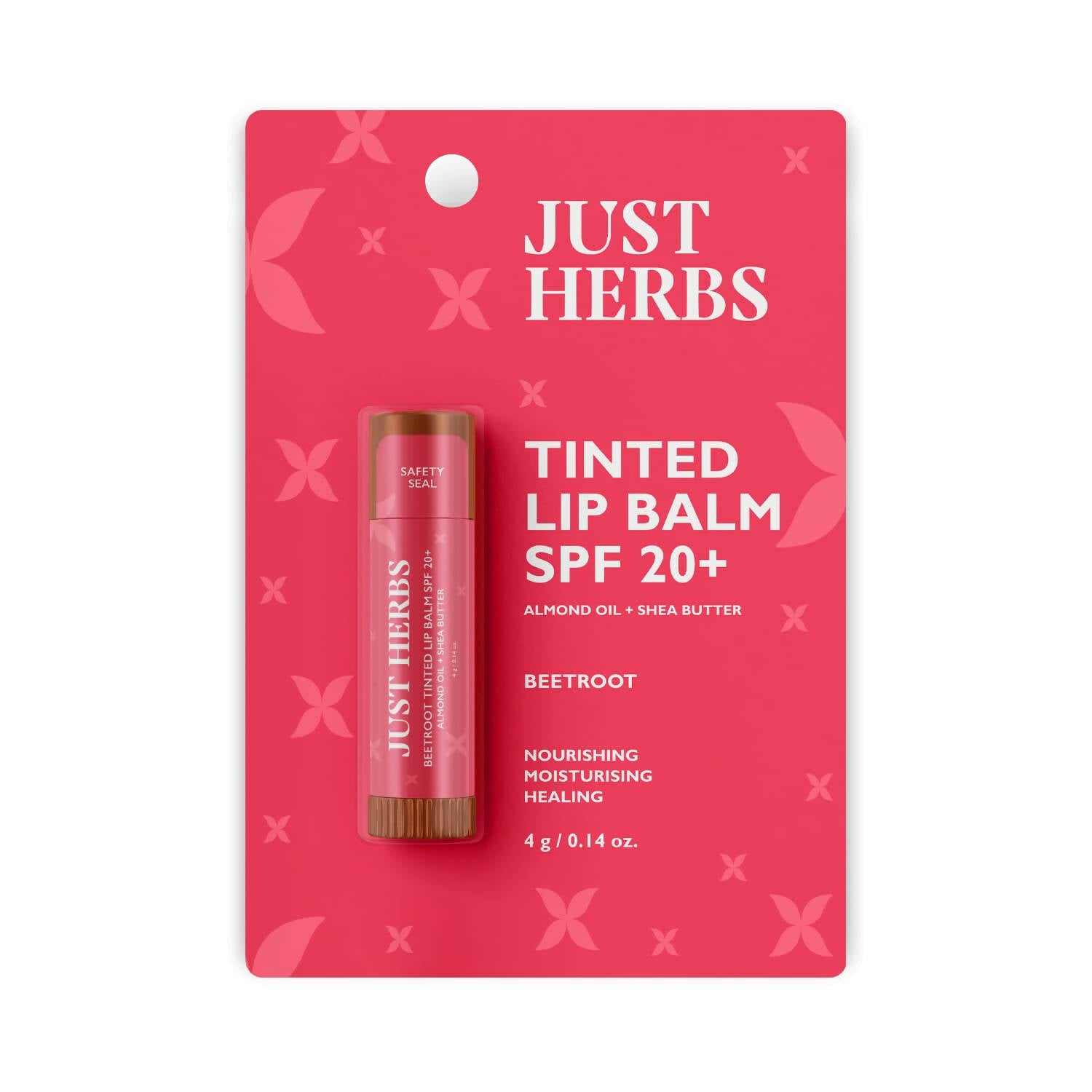 Just Herbs Tinted Beetroot Lip Balm SPF 20+ - Distacart