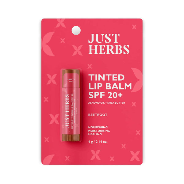 Just Herbs Tinted Beetroot Lip Balm SPF 20+ - Distacart
