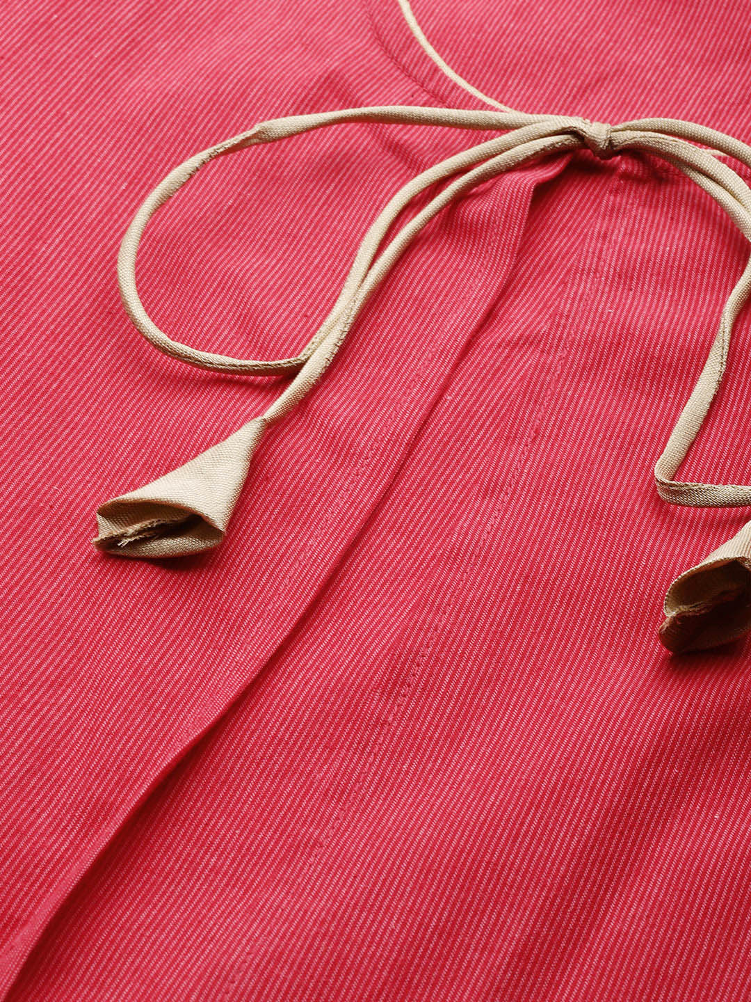 Biba Women Peach & Maroon Solid Kurta With Jacket - Distacart