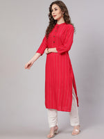 Thumbnail for Kalini Women Striped Indie Prints Kurta - Distacart
