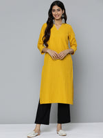 Thumbnail for HERE&NOW Women Geometric Embroidered Kurta - Distacart