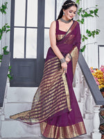 Thumbnail for Kalini Zari Detail Organza Saree - Distacart