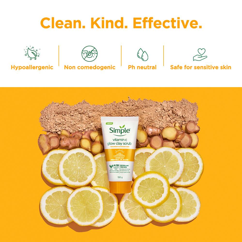 Simple Protect N Glow Vitamin C Glow Clay Scrub - Distacart