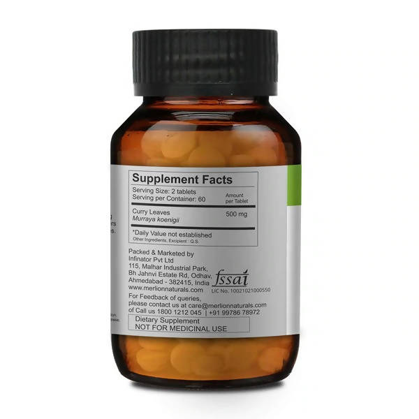 Merlion Naturals Curry Leaves 500mg Tablets - Distacart