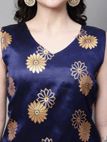 Thumbnail for Kalini Floral Printed V-Neck Kurta with Trousers & With Dupatta - Distacart
