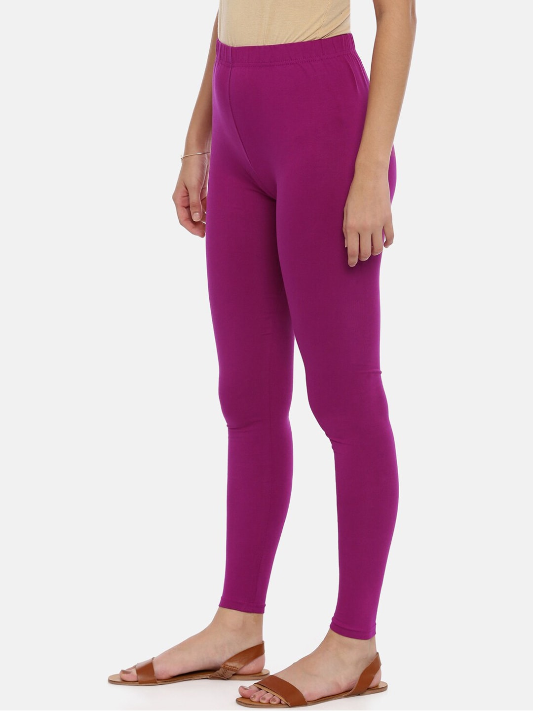 Souchii Purple Solid Slim-Fit Ankle-Length Leggings - Distacart