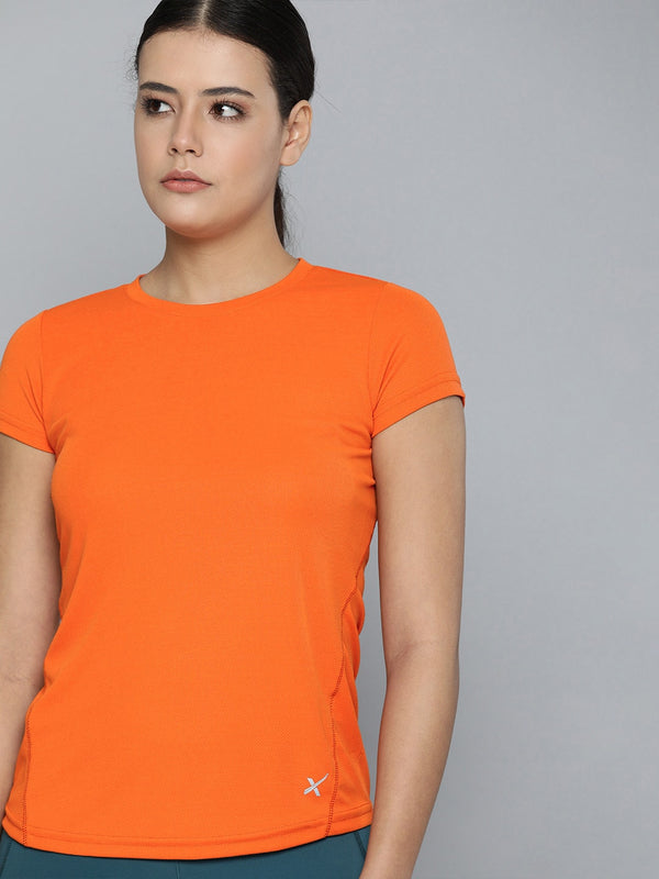 description hrx by hrithik roshan women orange running t shirt product