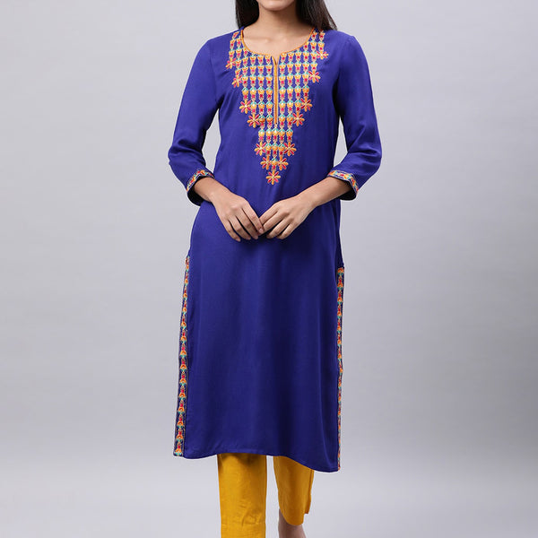 Souchii Women Beautiful Ethnic Motifs Yoke Design Mirror Work Kurta - Distacart