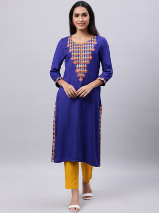 Souchii Women Beautiful Ethnic Motifs Yoke Design Mirror Work Kurta - Distacart