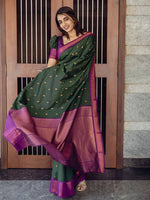 Thumbnail for Kalini Ethnic Motifs Woven Design Zari Silk Blend Banarasi Saree - Distacart