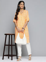 Thumbnail for HERE&NOW Ethnic Motifs Printed Straight Angrakha Kurta - Distacart