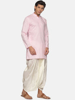 Thumbnail for Sethukrishna Men Pink Pure Cotton Kurta with Dhoti Pants - Distacart