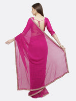 Thumbnail for Kalini Purple Embroidered Pure Georgette Saree - Distacart