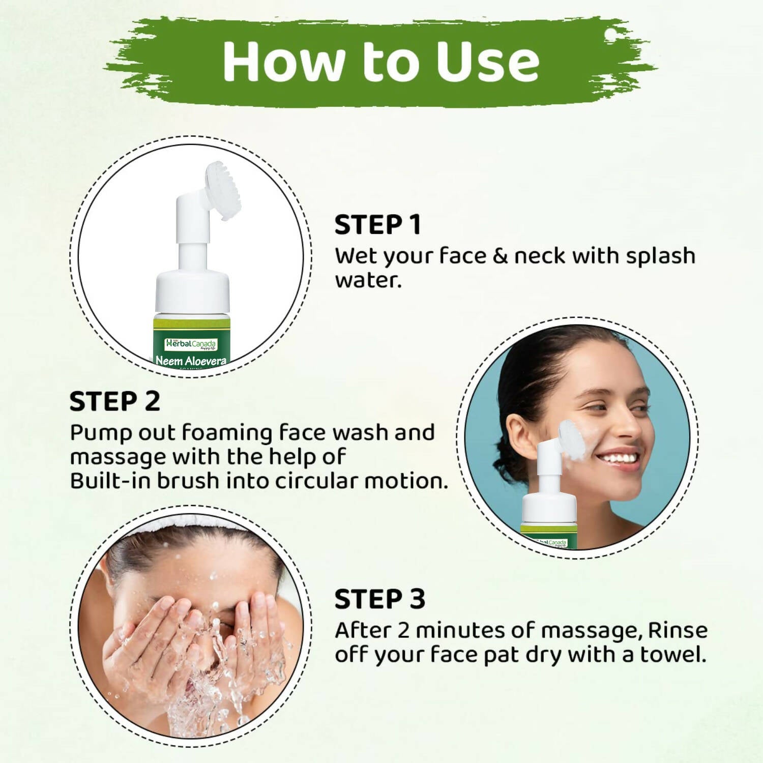 Herbal Canada Neem Aloe Vera Foaming Face Wash - Distacart