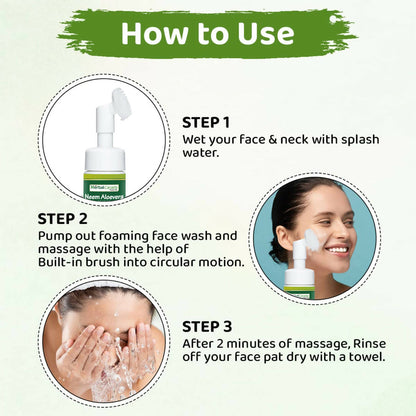 Herbal Canada Neem Aloe Vera Foaming Face Wash - Distacart