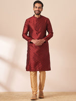 Thumbnail for Manyavar Men Woven Design Straight Kurta with Churidar - Distacart