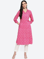 Thumbnail for Biba Ethnic Motifs Printed Shirt Collar Kurta - Distacart