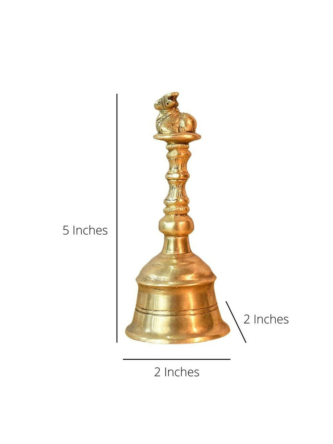CraftVatika Gold-Toned Brass Hand Held Pooja Bell - Distacart