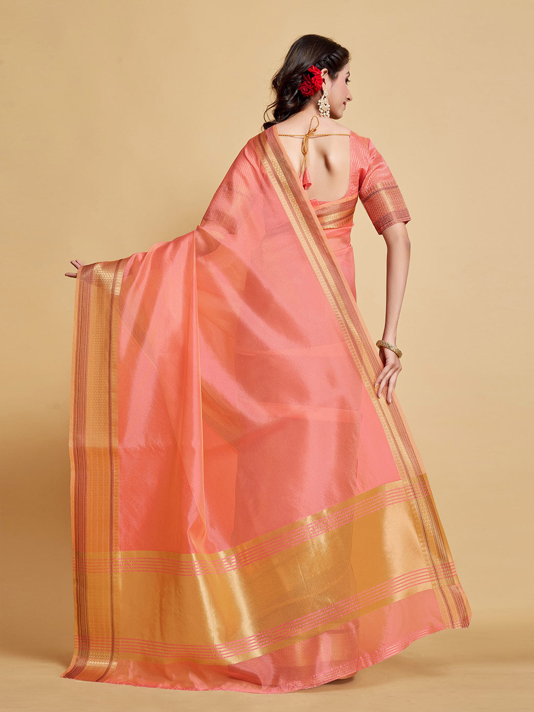 Sangria Woven Design Border Art Silk Banarasi Saree - Distacart