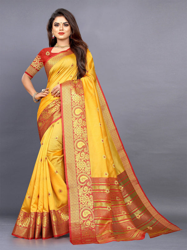 Kalini Ethnic Motifs Zari Jute Silk Banarasi Saree - Distacart
