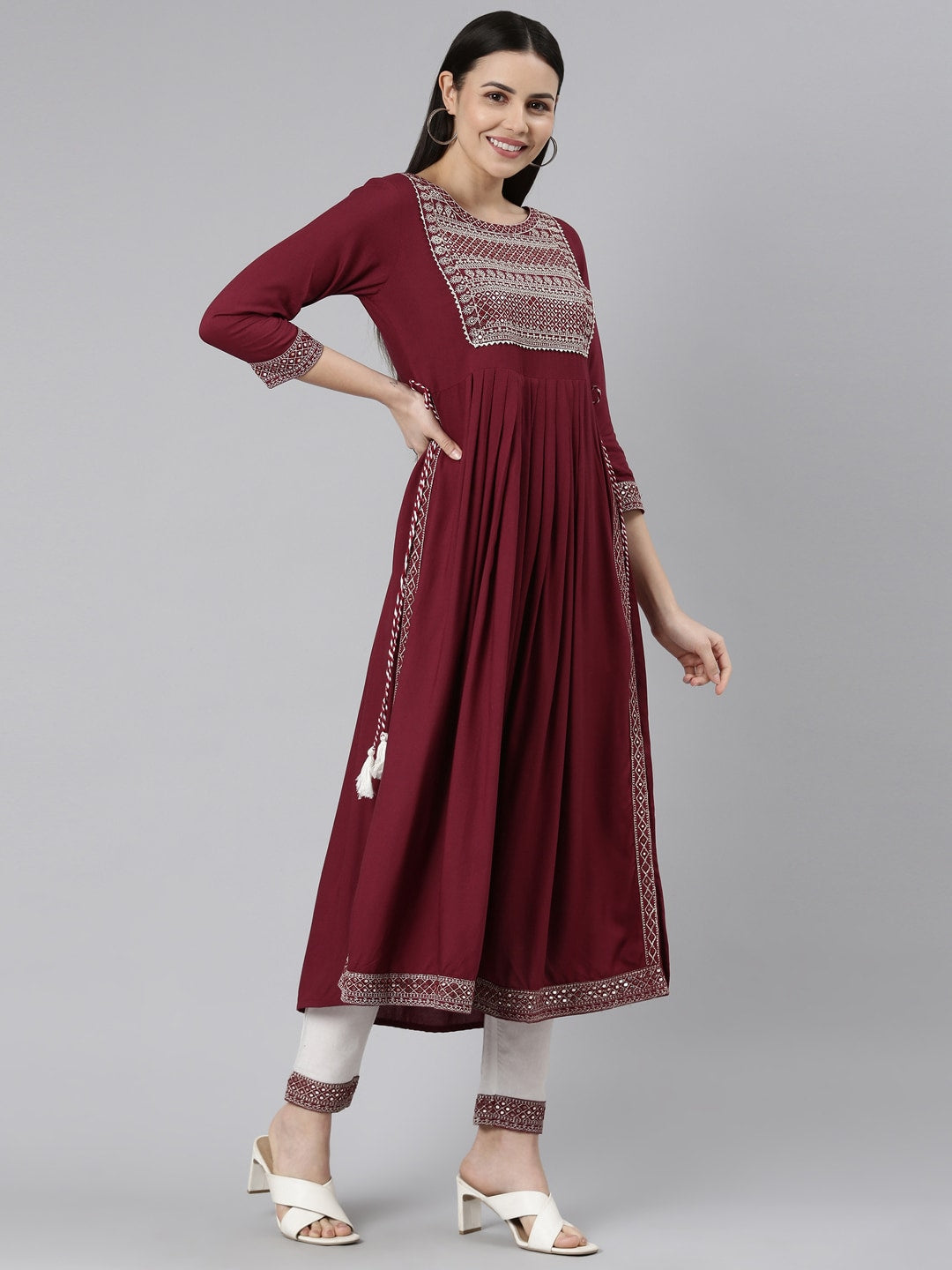 Kalini Women Ethnic Motifs Embroidered Kurta With Trousers & Dupatta - Distacart