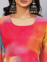 Thumbnail for Kalini Printed Anarkali Gotta Patti Kurta With Trousers & Dupatta - Distacart