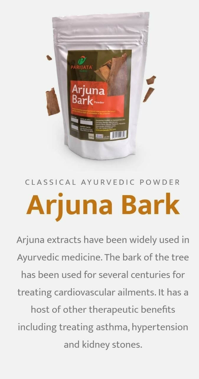 Parijata Herbs Arjuna Bark Powder - Distacart