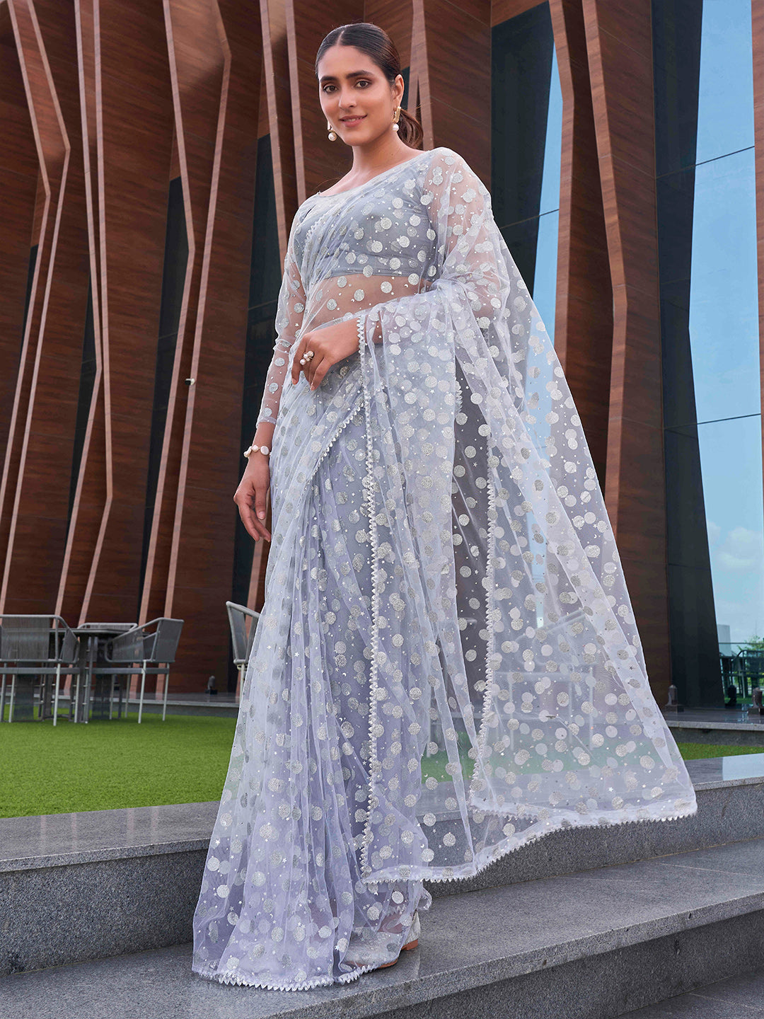 Tikhi Imli Embellished Net Saree - Distacart